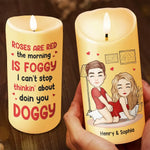 Roses Are Red, The Morning Is Foggy - Couple Personalized Custom LED Candle - Gift For Husband, Wife, Couple
