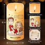Roses Are Red, The Morning Is Foggy - Couple Personalized Custom LED Candle - Gift For Husband, Wife, Couple