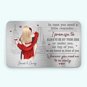 Mon partenaire en vin - Carte portefeuille personnalisée en aluminium pour couple - Cadeau pour mari et femme, anniversaire