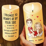 I Promise To Always Be By Your Side - Couple Personalized Custom LED Candle - Gift For Husband, Wife, Couple