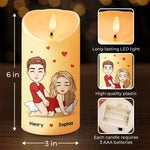 I Promise To Always Be By Your Side - Couple Personalized Custom LED Candle - Gift For Husband, Wife, Couple