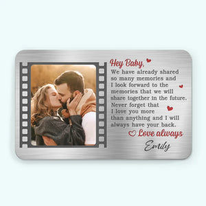 Carte portefeuille personnalisée en aluminium avec photo « Je t'aime plus que tout » pour couple, cadeau pour mari et femme, anniversaire