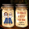 Partners In Crime And Everything Fine - Bestie Personalized Custom Mason Jar Light - Christmas Gift For Best Friends, BFF, Sisters