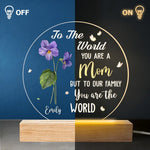 The World’s Most Beautiful Flower Is Called Mom - Family  Personalized Custom Shaped 3D LED Light - Gift For Mom, Daughter