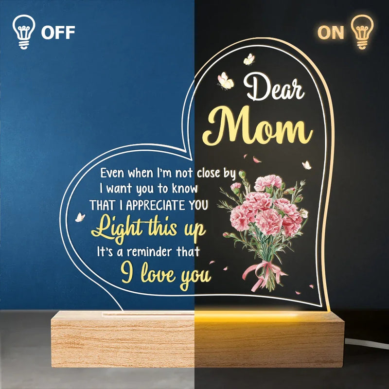 Thank You For Being The Light In My Life - Family  Personalized Custom Shaped 3D LED Light - Gift For Mom, Daughter