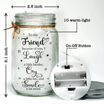 Always Better Together - Bestie Personalized Custom Mason Jar Light - Gift For Best Friends, BFF, Sisters