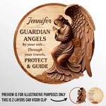 Guardian Angels By Your Side	- Family Personalized Custom Car Visor Clip - Gift For Son, Daughter, Grandson, Granddaughter