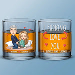 You’re The Piece I Was Missing - Couple Personalized Custom Whiskey Glass - Gift For Husband Wife, Anniversary