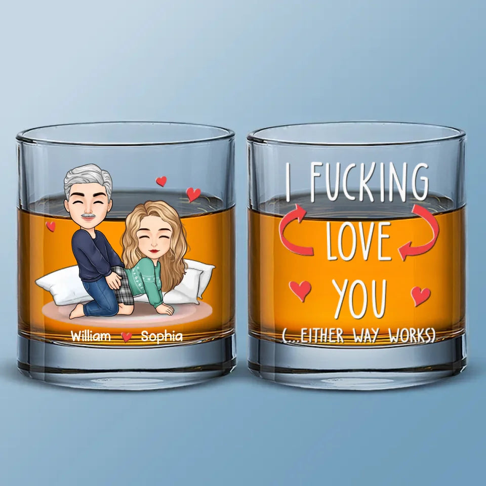 You’re The Piece I Was Missing - Couple Personalized Custom Whiskey Glass - Gift For Husband Wife, Anniversary