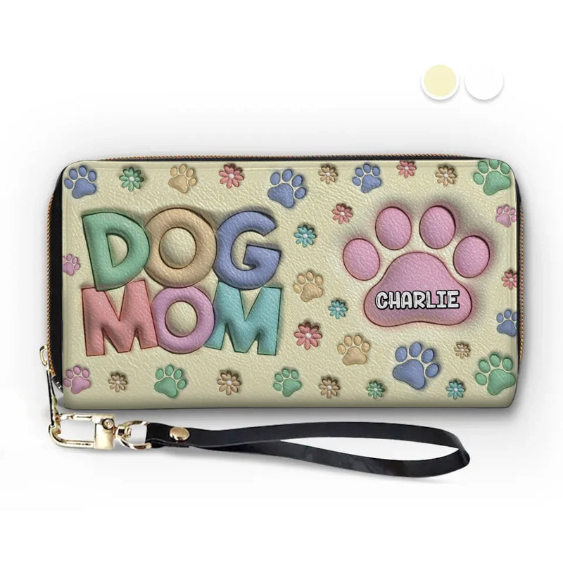 Happiness Is A Warm Paw - Dog & Cat Personalized Custom 3D Inflated Effect Printed Leather Long Wallet -  Gift For Pet Owners, Pet Lovers
