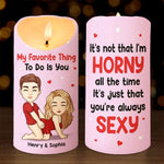 The Way You Tease Me Drives Me Crazy - Couple Personalized Custom LED Candle - Gift For Husband Wife, Anniversary