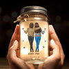 Because Of You, I Laugh A Little Harder - Bestie Personalized Custom Mason Jar Light - Gift For Best Friends, BFF, Sisters