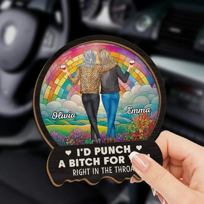 Real Friends, Real Vibes - Bestie Personalized Custom Car Visor Clip - Gift For Best Friends, BFF, Sisters