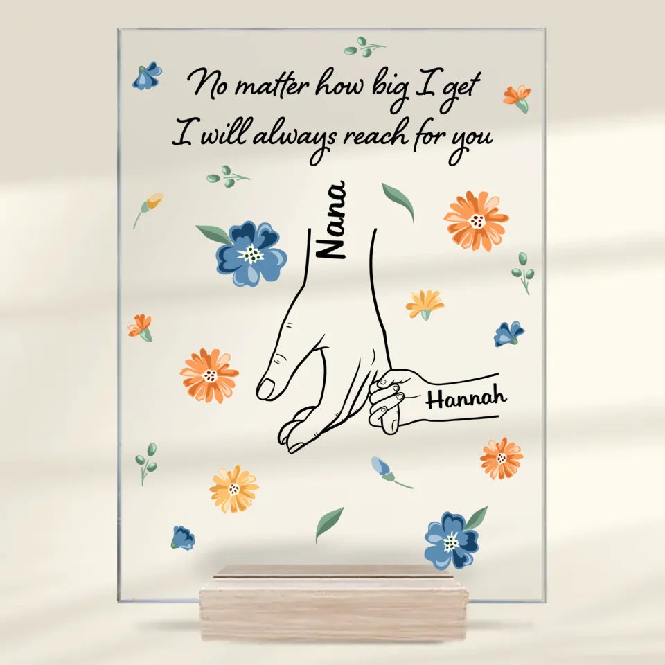 We Will Always Reach For You - Family Personalized Custom Rectangle Shaped Acrylic Plaque - Gift For Mom, Grandma