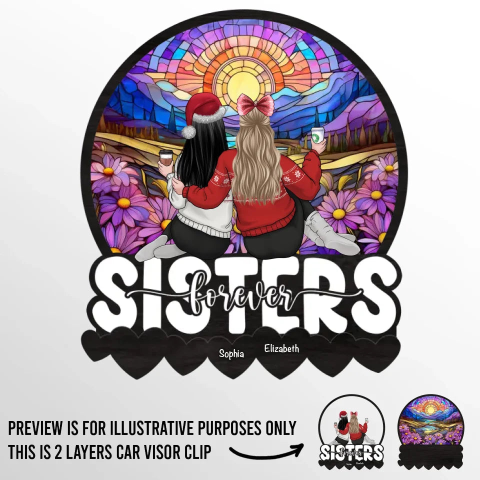 All The Jingle Ladies - Bestie Personalized Custom Car Visor Clip - Christmas Gift For Best Friends, BFF, Sisters