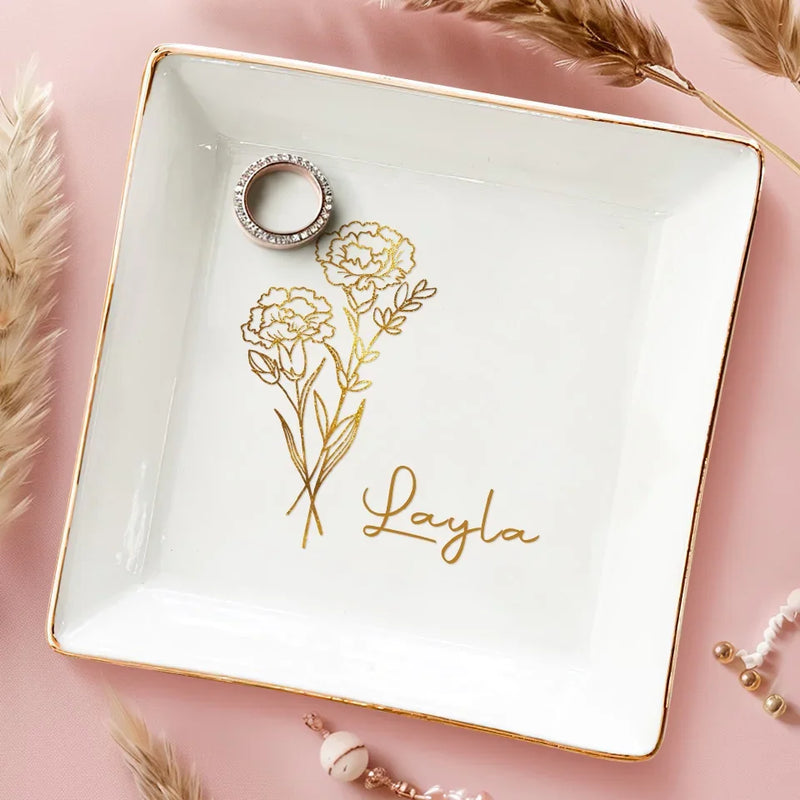 A Best Friend Is A Treasure Chest Of Memories And Laughter - Bestie Personalized Custom Jewelry Dish - Wedding Gift, Bridesmaid Gift For Best Friends, BFF, Sisters