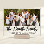 Custom Photo A Family Stitched Together With Love - Family Personalized Custom Rectangle Shaped Acrylic Plaque - Gift For Family Members