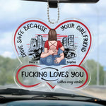 Drive Carefully, My Handsome Friend - Couple Personalized Custom Car Ornament - Acrylic Custom Shaped - Gift For Husband Wife, Anniversary
