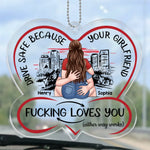 Drive Carefully, My Handsome Friend - Couple Personalized Custom Car Ornament - Acrylic Custom Shaped - Gift For Husband Wife, Anniversary
