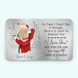 Je promets d'être toujours à tes côtés - Carte portefeuille personnalisée en aluminium pour couple - Cadeau pour mari et femme, anniversaire