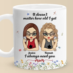 It Doesn't Matter How Old I Get, I Always Need You - Family Personalized Custom Mug - Gift For Mom, Grandma