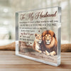 Our Love Is Fierce, Like A Lion’s Heart - Couple Personalized Custom Square Shaped Acrylic Plaque - Gift For Husband Wife, Anniversary