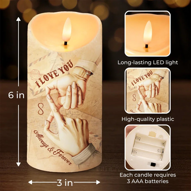 I Love You In Every Universe - Couple Personalized Custom LED Candle - Christmas Gift For Husband Wife, Anniversary