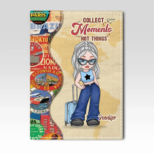 Chaque kilomètre est une nouvelle histoire - Étui de passeport personnalisé pour voyage, porte-passeport - Cadeau de vacances, cadeau pour les amateurs de voyages d'aventure