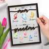 My First Home Was In Her Heart - Family Personalized Custom 2-Layered Wooden Plaque With Stand - Gift For Mom, Grandma