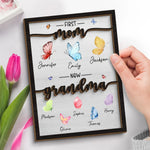 My First Home Was In Her Heart - Family Personalized Custom 2-Layered Wooden Plaque With Stand - Gift For Mom, Grandma