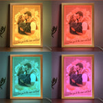 Custom Photo Home Is Wherever I'm With You - Couple Personalized Custom Frame Light Box - Gift For Husband Wife, Anniversary