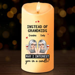Waiting For Grandkids Is My Cardio - Family Personalized Custom LED Candle - Gift For Grandma