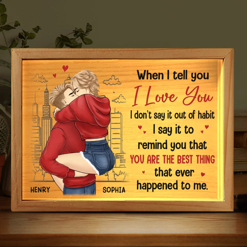 You Are The Best Thing - Couple Personalized Custom Frame Light Box - Gift For Husband Wife, Anniversary