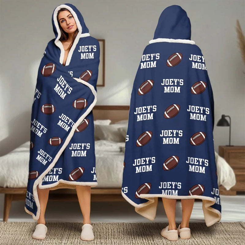Game Day Vibes, Mom Life Pride - Personalized Custom Snuggle Blanket, Hoodie Blanket - Gift For Sport Lovers, Sport Players