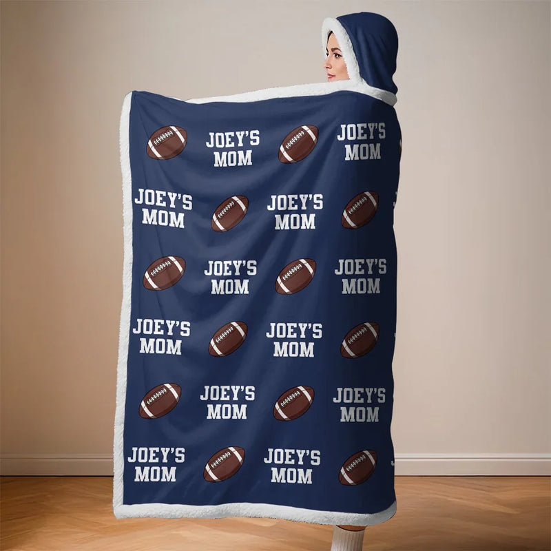 Game Day Vibes, Mom Life Pride - Personalized Custom Snuggle Blanket, Hoodie Blanket - Gift For Sport Lovers, Sport Players