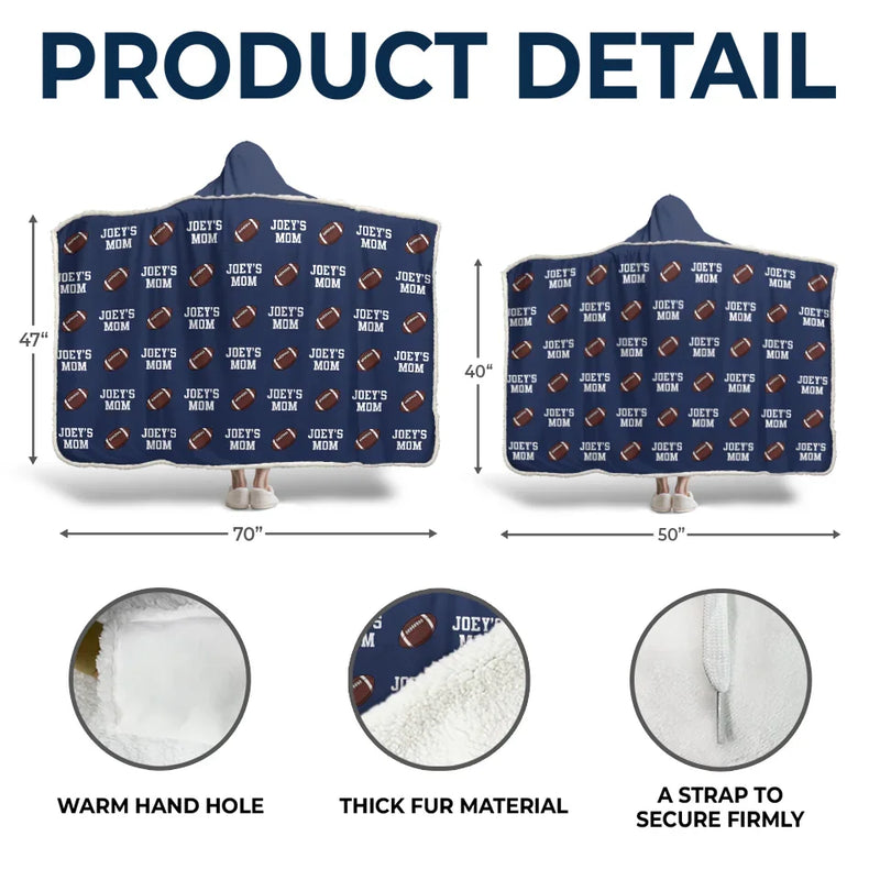 Game Day Vibes, Mom Life Pride - Personalized Custom Snuggle Blanket, Hoodie Blanket - Gift For Sport Lovers, Sport Players