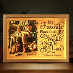 Custom Photo Building A Love Story That Will Last Forever - Couple Personalized Custom Frame Light Box - Gift For Husband Wife, Anniversary