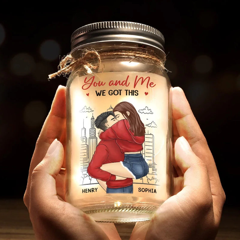 You Are The Best Thing That Ever Happened To Me - Couple Personalized Custom Mason Jar Light - Gift For Couple, Husband Wife, Anniversary