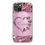 A Garden Of Love Grows In A Grandmother's Heart - Family Personalized Custom Faux Jewelry Effect Printed Clear Phone Case - Gift For Mom, Grandma