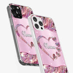 A Garden Of Love Grows In A Grandmother's Heart - Family Personalized Custom Faux Jewelry Effect Printed Clear Phone Case - Gift For Mom, Grandma