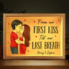 Du premier baiser jusqu'à notre dernier souffle - Cadre photo personnalisé pour couple - Cadeau pour mari et femme, anniversaire