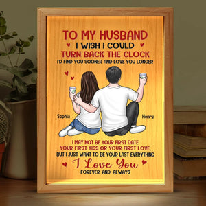 Je te trouverais plus tôt et t'aimerais plus longtemps - Cadre photo personnalisé pour couple - Cadeau pour mari et femme, anniversaire