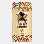 A Grandmother's Love Is Forever And Always - Family Personalized Custom Faux Jewelry Effect Printed Clear Phone Case - Gift For Mom, Grandma