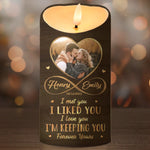 Custom Photo You Make My Heart Skip A Beat - Couple Personalized Custom LED Candle - Christmas Gift For Husband, Wife, Couple