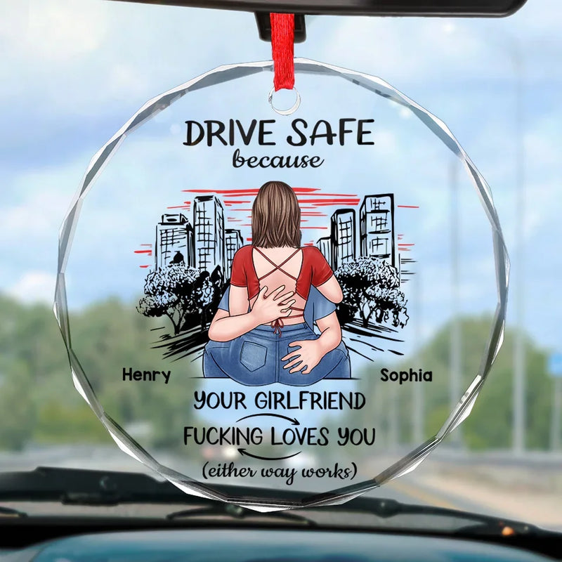 I Do Quite Naughty Things Now - Couple Personalized Custom Round Glass Ornament Car Hanger - Gift For Husband Wife, Anniversary