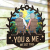 A Couple That Laughs Together, Stays Together - Couple Personalized Window Hanging Suncatcher Ornament - Gift For Husband Wife, Anniversary