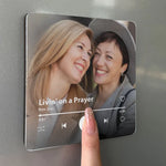 Custom Photo Bound By Love - Couple Personalized Custom Music Fridge Magnet That Can Play Songs - Gift For Husband Wife, Anniversary