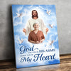 Photo personnalisée « Je t'ai dans mon cœur » - Toile verticale personnalisée commémorative - Cadeau de condoléances pour les membres de la famille