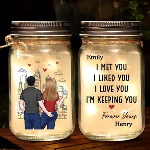 Tu n'es pas seulement mon tout, tu es mon éternité - Lampe de pot Mason personnalisée pour couple - Cadeau pour couple, mari, femme, anniversaire