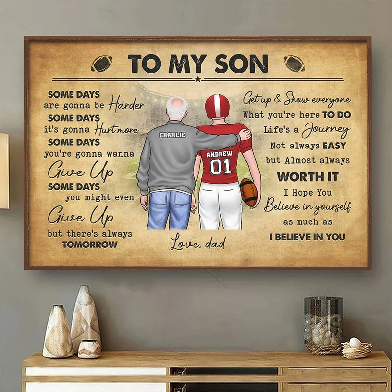 Football First, Everything Else Later - Family Personalized Custom Horizontal Poster - Gift For Family Members, Sport Lovers, Sport Players